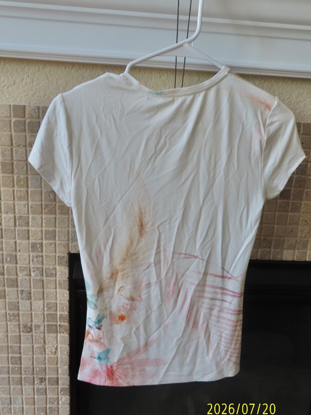 NWT Ted Baker London "SERAHNA" Printed Fitted Tee Shirt - Cream/Pink Floral xs - Picture 4 of 5